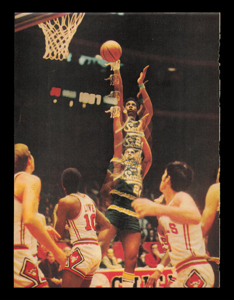 Spencer Haywood & Amos Otis Autographed 8x11 Magazine Photo Supersonics 238005