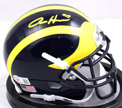 Aidan Hutchinson Signed Michigan Wolverines Schutt Mini Helmet- Beckett W Holo