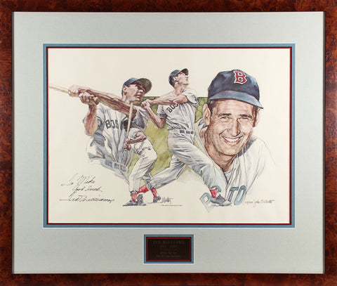 Red Sox Ted Williams "Good Luck" Signed & Framed 16.5x23 Litho LE #109/344 BAS