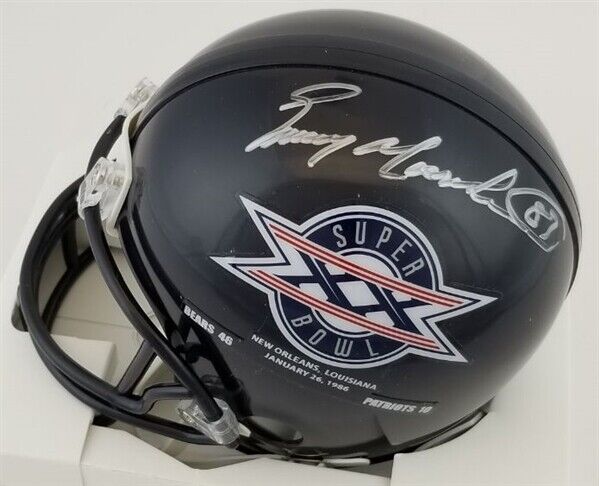 Emery Moorehead Signed Chicago Bears Super Bowl XX Mini Helmet (Schwartz COA)