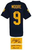 Rod Moore (MICHIGAN) Signed Navy Custom College Football Jersey - (SCHWARTZ COA)