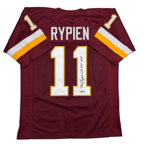 Autographed/Signed Mark Rypien SB XXVI MVP Washington Burgundy Jersey JSA COA