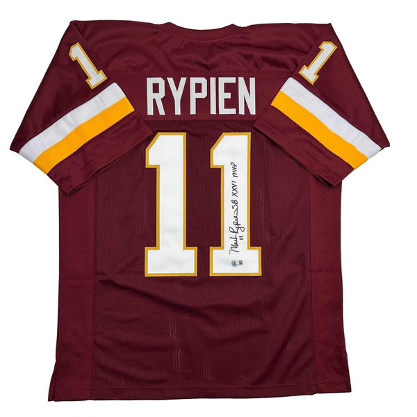Autographed/Signed Mark Rypien SB XXVI MVP Washington Burgundy Jersey JSA COA
