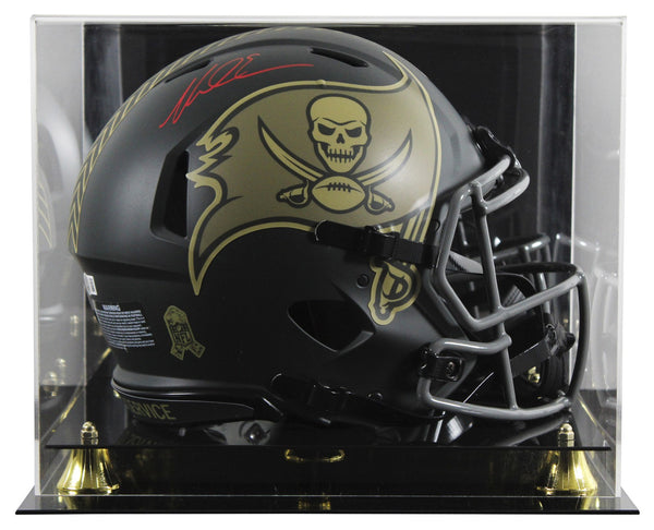 Buccaneers Mike Evans Signed STS IV F/S Speed Proline Helmet W/ Case BAS Witness
