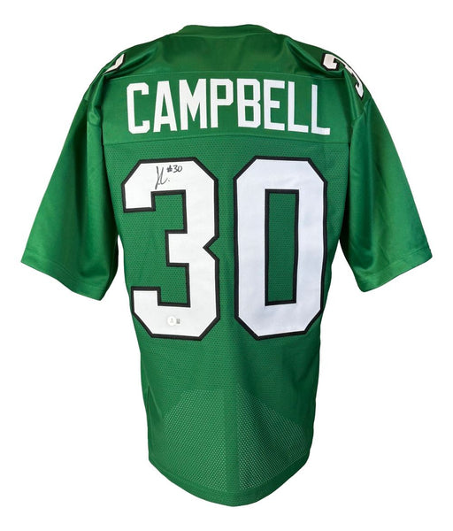 Jihaad Campbell Philadelphia Signed Kelly Green Football Jersey BAS