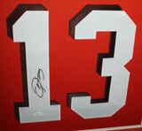 Odell Beckham Autographed Cleveland Browns Framed Orange XL Jersey JSA 25337