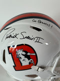 Patrick Surtain II Autographed/Inscribed "Go Broncos" Pro Snowcapped Helmet BAS