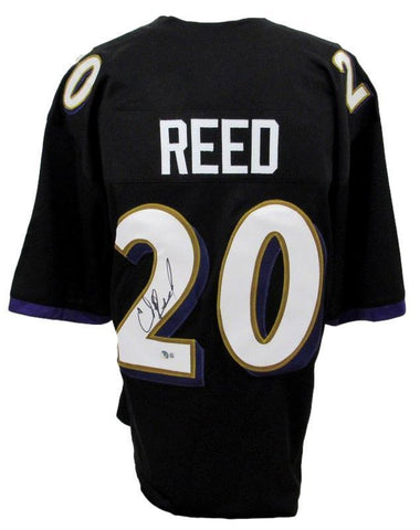 Ed Reed Signed Black Custom Football Jersey Ravens Beckett 186207