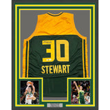 Framed Autographed/Signed Breanna Stewart 35x39 Seattle Green Jersey JSA COA