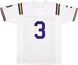 LSU TIGERS ODELL BECKHAM JR. AUTOGRAPHED WHITE JERSEY BECKETT BAS WITNESS 242682