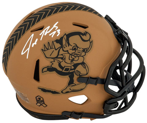 Joe Thomas Signed Cleveland Browns 2023 SALUTE Riddell Speed Mini Helmet -SS COA
