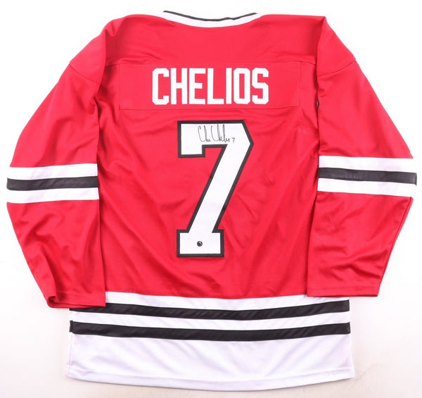 Chris Chelios Signed Chicago Blackhawks Red Captain's Jersey (Wilder) Defenseman