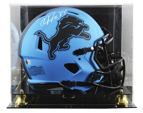 Lions Calvin Johnson Signed Rave Full Size Speed Proline Helmet W/ Case BAS Wit