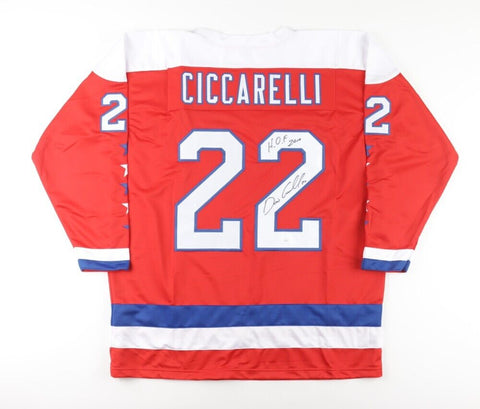 Dino Ciccarelli Signed Capitals Logo Hockey Puck (COJO)