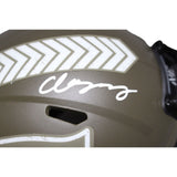 Christian Gonzalez Signed NE Patriots Salute Mini Helmet Beckett 42806