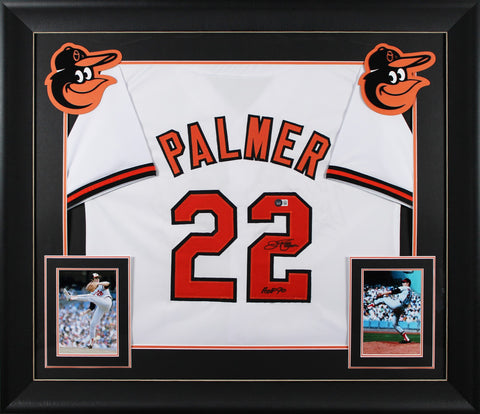 Jim Palmer "HOF 90" Authentic Signed White Pro Style Framed Jersey BAS Witness 2