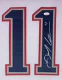 Julian Edelman Signed Framed Custom White Pro-Style Football Jersey JSA