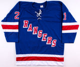 Pete Stemkowski Signed Blue Rangers Jersey (JSA COA) NHL Career 1963-1979