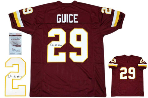 Derrius Guice Autographed SIGNED Jersey - Burgundy - JSA Witnessed Authentic