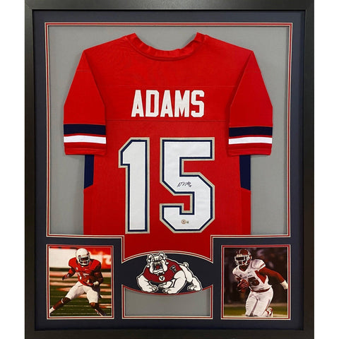 DaVante Adams Autographed Signed Framed Fresno State St. Jersey BECKETT