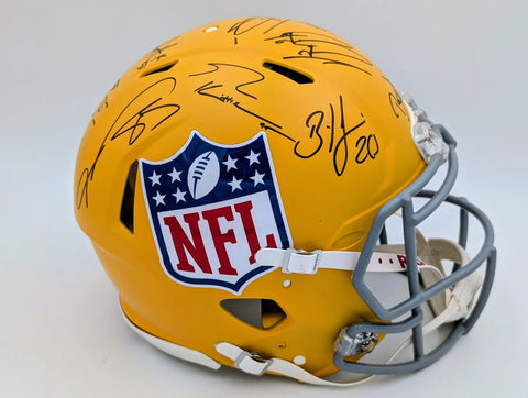 Riddell Full Size Helmet Signed by 14 NFL Stars Tua Kittle Bret Michaels COA