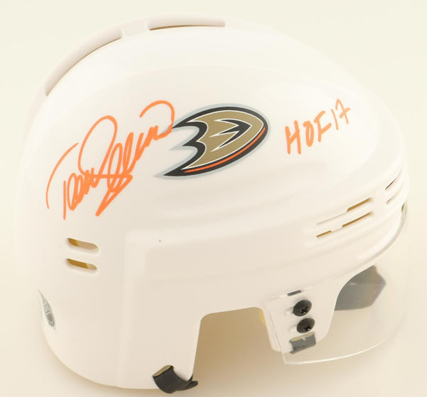 Teemu Selanne Signed Anaheim Ducks Mini Helmet (Beckett) 2007 Stanley Cup Champ