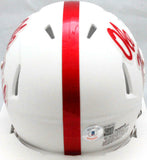 Elijah Moore Autographed Ole Miss Speed Mini Helmet- Beckett W Hologram *Black