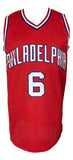 Julius Dr J Erving Philadelphia Signed Red Pro Style Basketball Jersey JSA