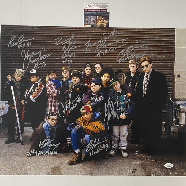 Autographed/Signed THE MIGHTY DUCKS 10x CAST SIGNED 16x20 Photo JSA COA
