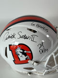 Patrick Surtain II Autographed/2X Inscribe Pro Snowcapped Broncos Helmet BAS COA