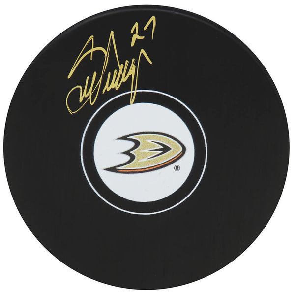 Scott Niedermayer Signed Anaheim Ducks Logo Hockey Puck - (SS COA)