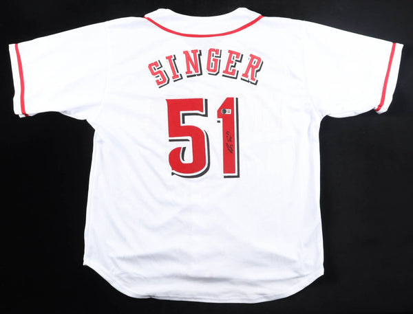 Brady Singer Signed Cincinnati Reds White Home Jersey (Beckett) Starting Pitcher