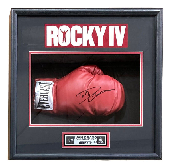Dolph Lundgren Signed Framed Everlast Boxing Glove PSA ITP