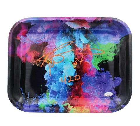 Ricky Williams Signed Multi-Color Rolling Tray with "420" Inscription