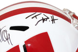 Watt Brothers Combo Signed F/S Wisconsin Badgers Speed Helmet Beckett 39788