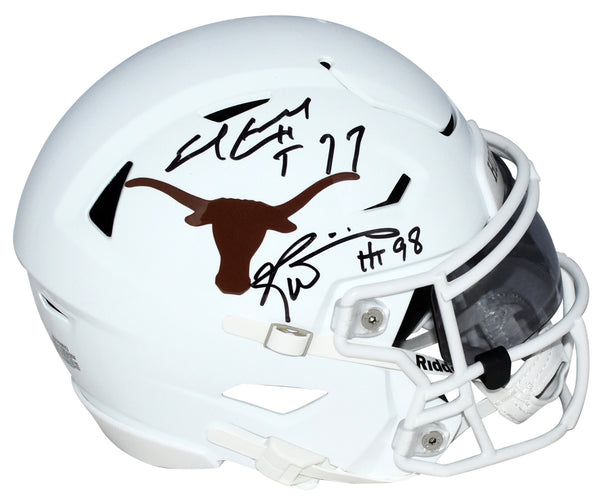EARL CAMPBELL & RICKY WILLIAMS SIGNED TEXAS LONGHORNS SPEEDFLEX MIDI HELMET BAS