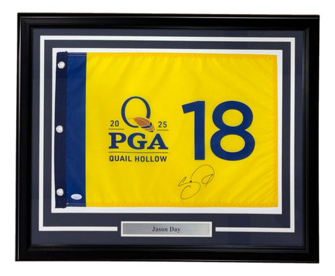 Jason Day Signed Framed 2025 PGA Championship Golf Flag JSA