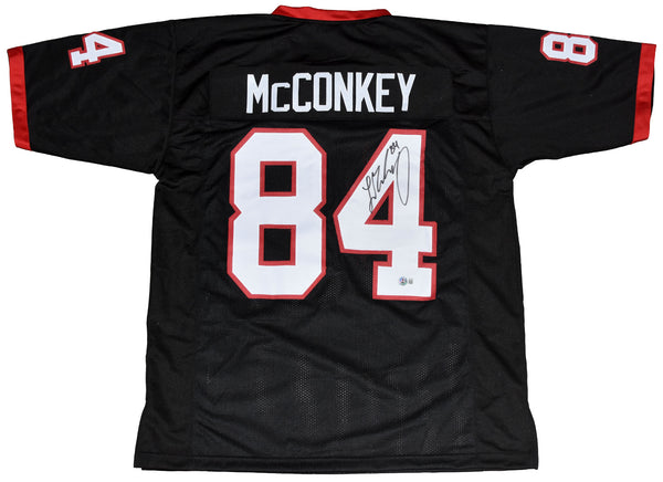 LADD McCONKEY AUTOGRAPHED GEORGIA BULLDOGS #84 BLACK JERSEY BECKETT