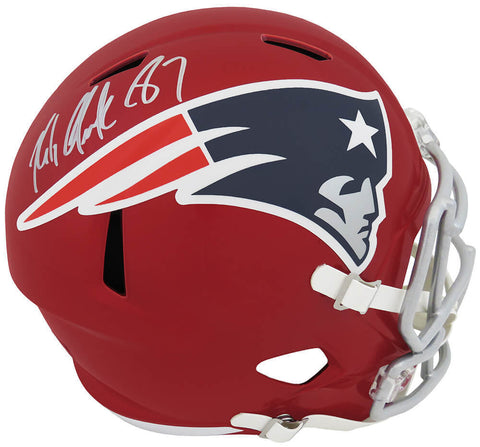 Rob Gronkowski Signed Patriots FLASH Riddell F/S Speed Rep Helmet - (Gronk Holo)