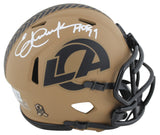 Rams Eric Dickerson "HOF 99" Signed STS II Speed Mini Helmet W/ Case BAS Witness