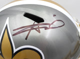 Alvin Kamara Autographed Flash Gold Full Size Helmet Saints Beckett QR #1W403173