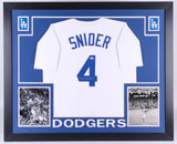 Duke Snider Signed Brooklyn Dodgers 35"x 43" Framed Jersey (PSA COA) D-2011