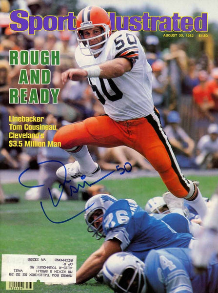 Tom Cousineau Signed Magazine Browns Sports Illustrated 8/30/1982 BAS 50691