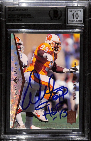 Warren Sapp Autographed 1995 Upper Deck SP 99 Trading Card 10 Slab Beckett 43860