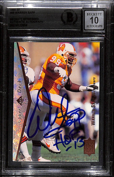 Warren Sapp Autographed 1995 Upper Deck SP 99 Trading Card 10 Slab Beckett 43860