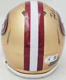 FRANK GORE AUTOGRAPHED 49ERS GOLD SPEED MINI HELMET BECKETT WITNESS 221166