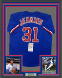 FRAMED Autographed/Signed FERGIE JENKINS 35x39 HOF 91 Blue Jersey JSA COA