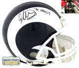 Todd Gurley Signed Los Angeles Rams Riddell Authentic NFL Helmet-"OPOY 17"
