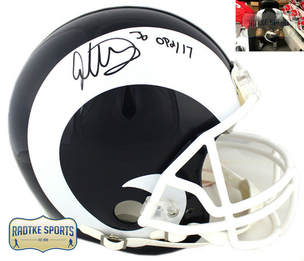 Todd Gurley Signed Los Angeles Rams Riddell Authentic NFL Helmet-"OPOY 17"