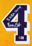 Byron Scott "3x Champ" Authentic Signed Yellow Pro Style Jersey BAS Witnessed